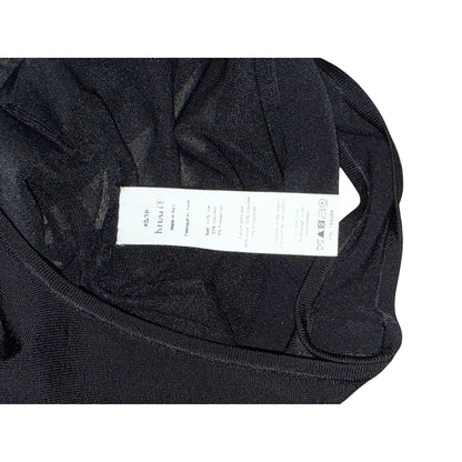 Khaite Enzo Black Silk-Blend Long-Sleeve Thong Bodysuit XS New With Tags