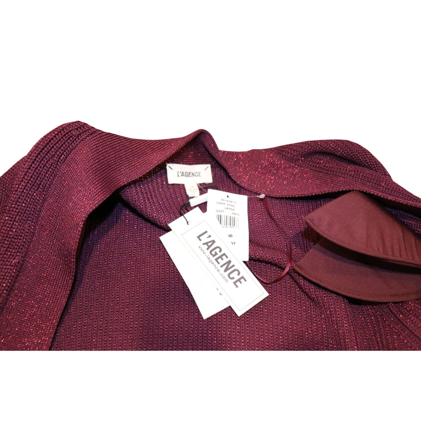 L'Agence Noe Double-Breasted Cardigan -Burgundy, Large NWT