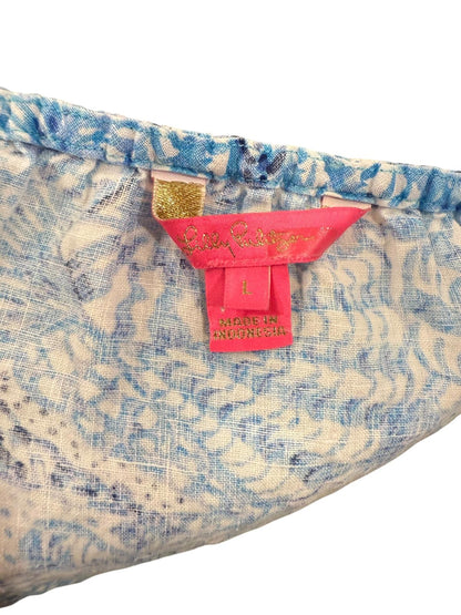 Lilly Pulitzer Blue Patterned Mini Dress, size large