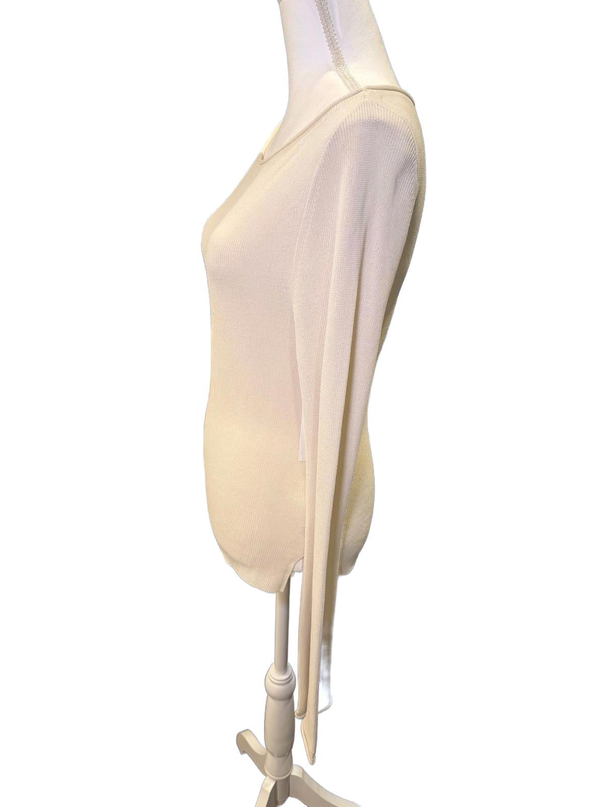 Good American Long Sleeve Knit Top in Cream, Large (NWT)