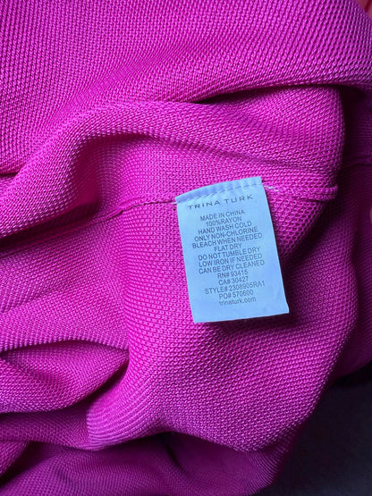 Trina Turk Long Sleeve Collared Dress in Magenta (0623)
