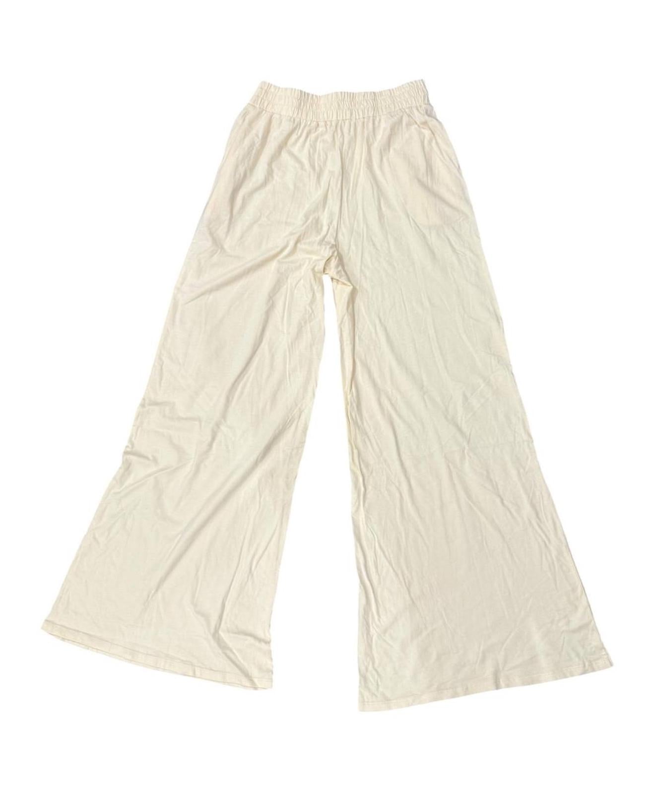 New Calme Wide Leg Relaxed Pants Size S White
