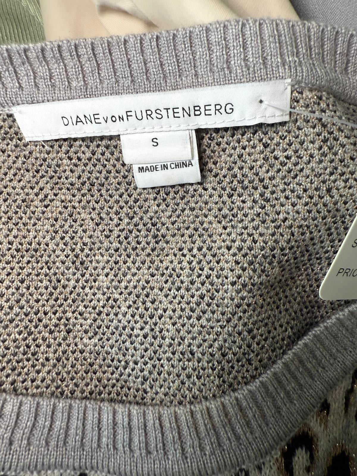 Diane Von Furstenburg Long Sleeve Leopard Print Sweater, Small