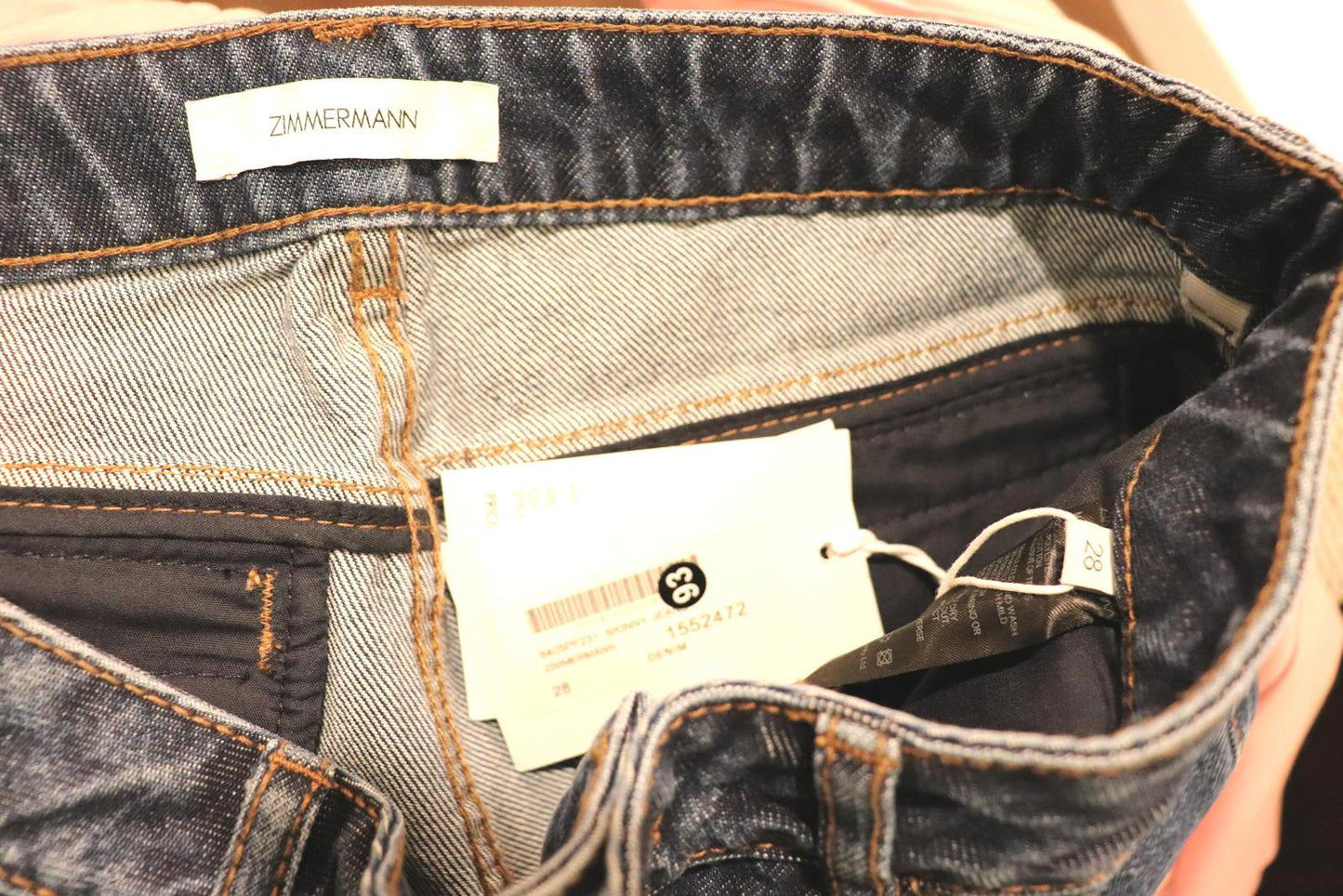 Zimmermann Skinny Denim Jeans, Size 28 NWT