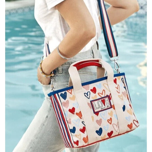 BRIGHTON “Red, White, and You” Mini Tote Canvas NEW