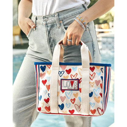 BRIGHTON “Red, White, and You” Mini Tote Canvas NEW