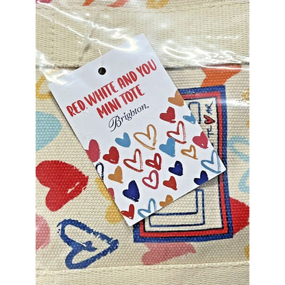 BRIGHTON “Red, White, and You” Mini Tote Canvas NEW