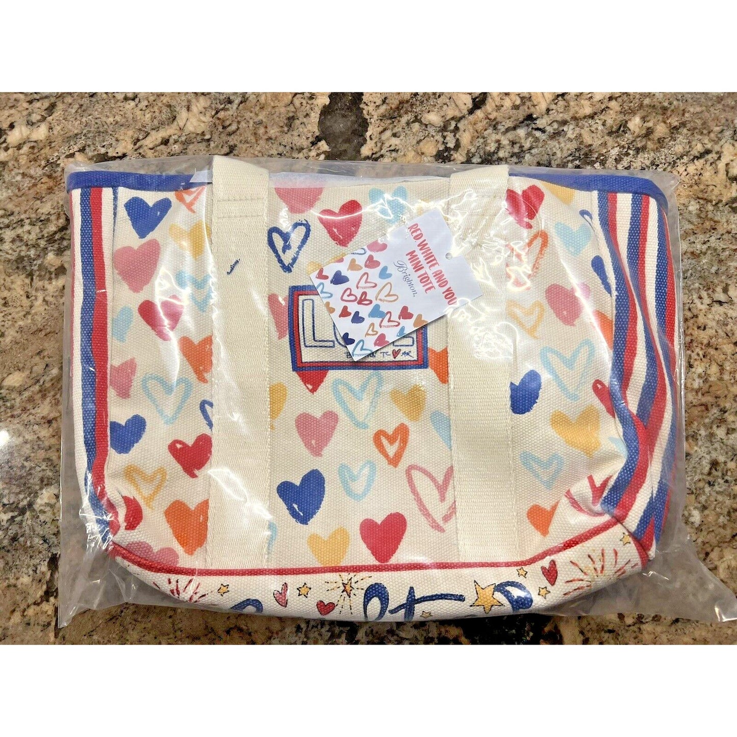 BRIGHTON “Red, White, and You” Mini Tote Canvas NEW