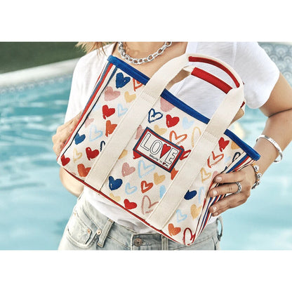 BRIGHTON “Red, White, and You” Mini Tote Canvas NEW