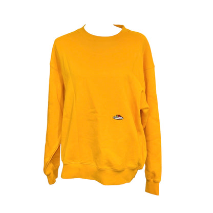 Homme girl Fruit Of The Loom Yellow Oversized Sweatshirt L 100% Cotton