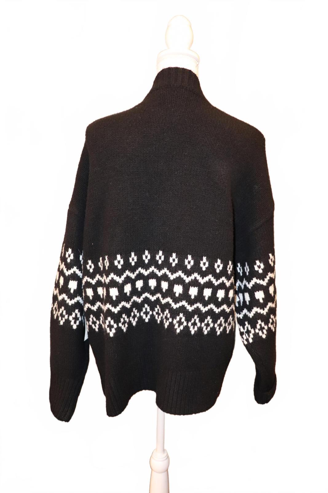 Karen Kane Black and White Patterned Women's Cardigan, Large NWT