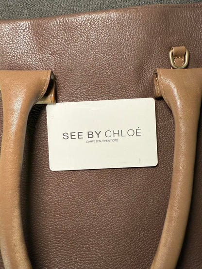 See By Chloé Brown Leather Tote Bag