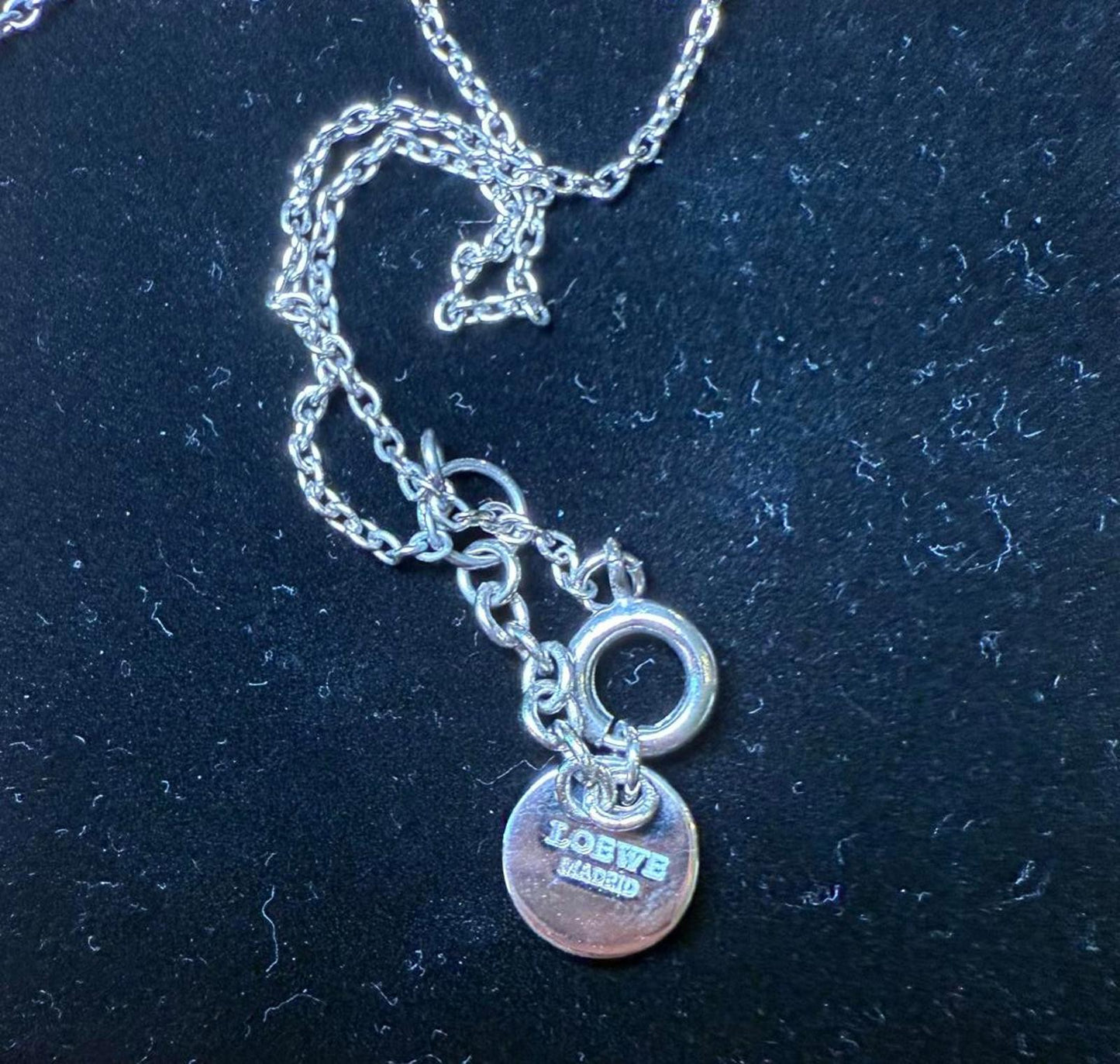 Loewe Silver Pendant Tag Necklace
