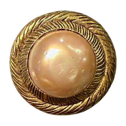 Vintage Chanel Round Pearl Clip-On Earrings – Gold-Tone (Made in France)