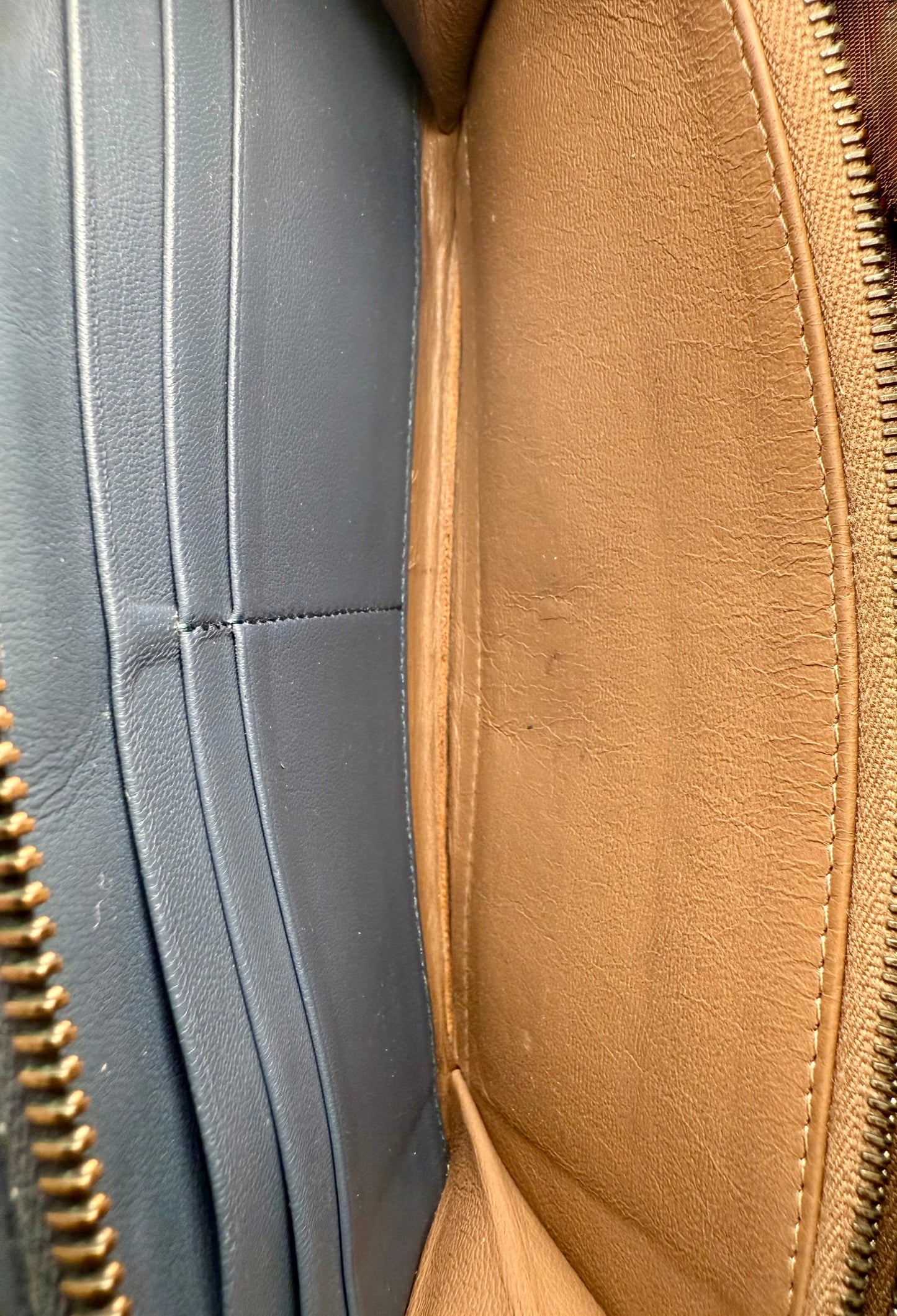 Rare Bottega Veneta Metropolis Leather Zip Wallet in Muted Blue