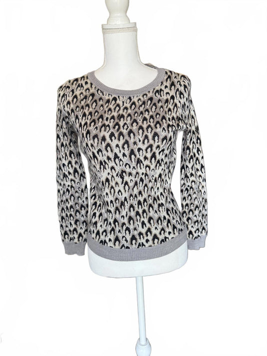 Diane Von Furstenburg Long Sleeve Leopard Print Sweater, Small