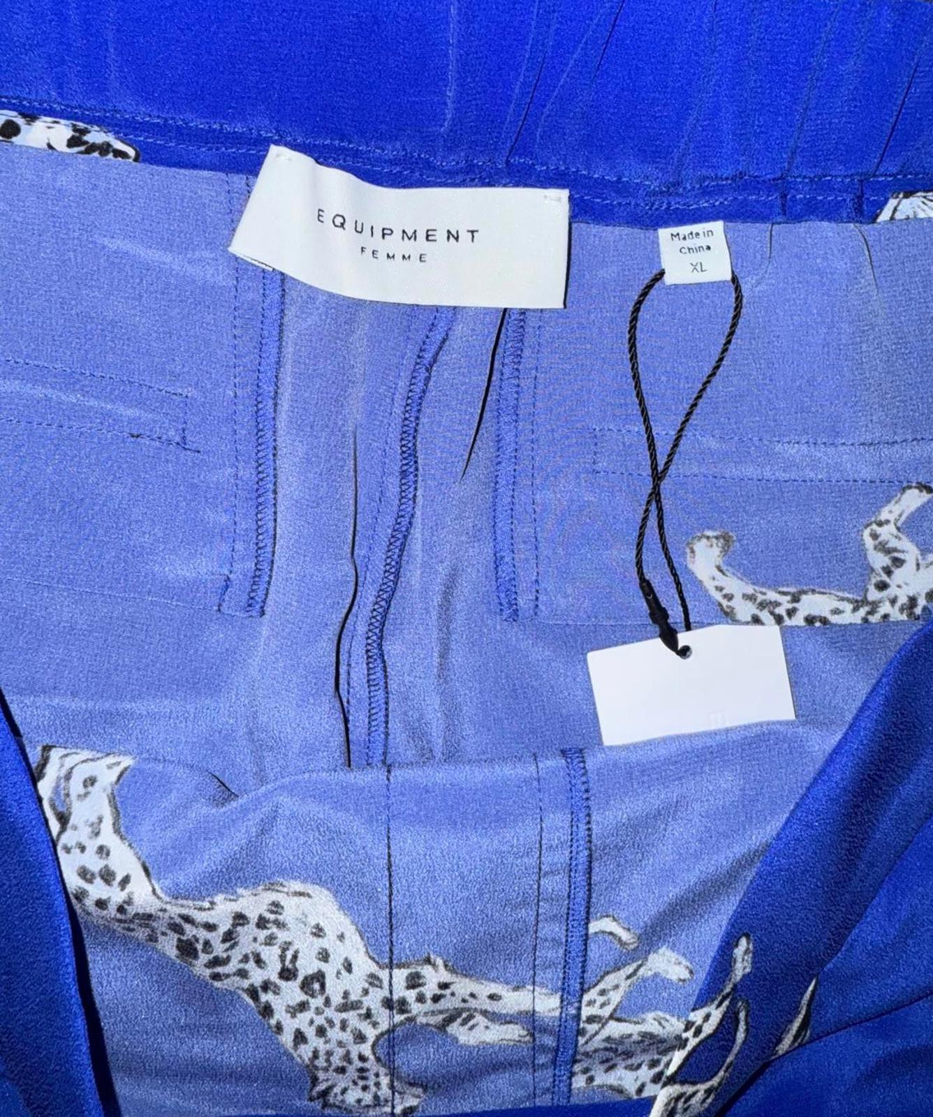 New Equipment Joselyn Pajama Pant Dazzling Blue Multi, size XL