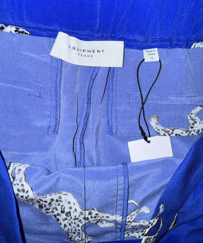 New Equipment Joselyn Pajama Pant Dazzling Blue Multi, size XL