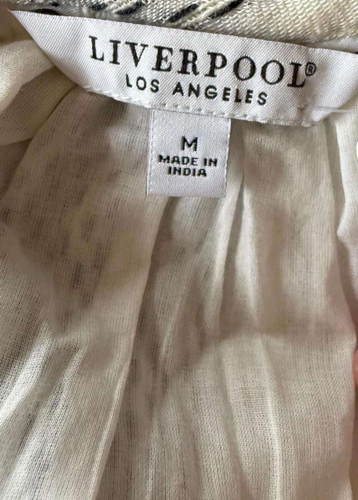 New Liverpool Striped Women's Blouse with Button Front, Medium