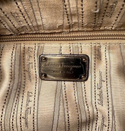 Salvatore Ferragamo Metallic Leather Gancini Tote