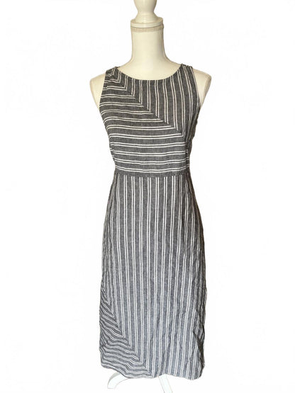 J Jill Women's Sleeveless Striped Midi Dress