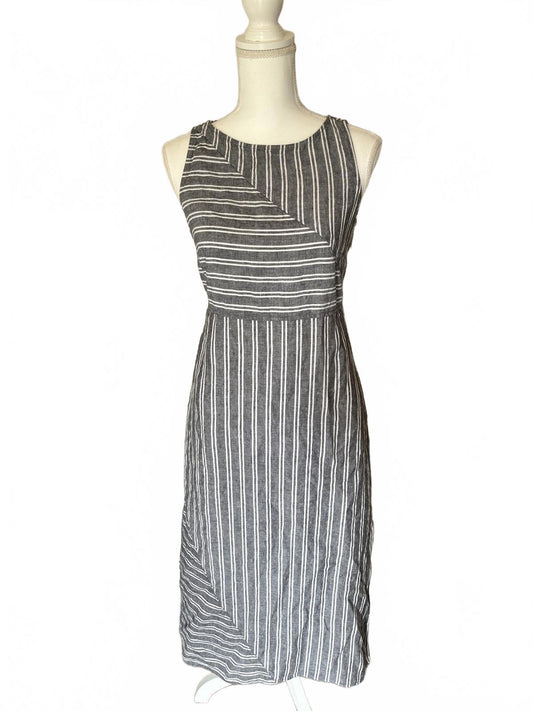 J Jill Women's Sleeveless Striped Midi Dress