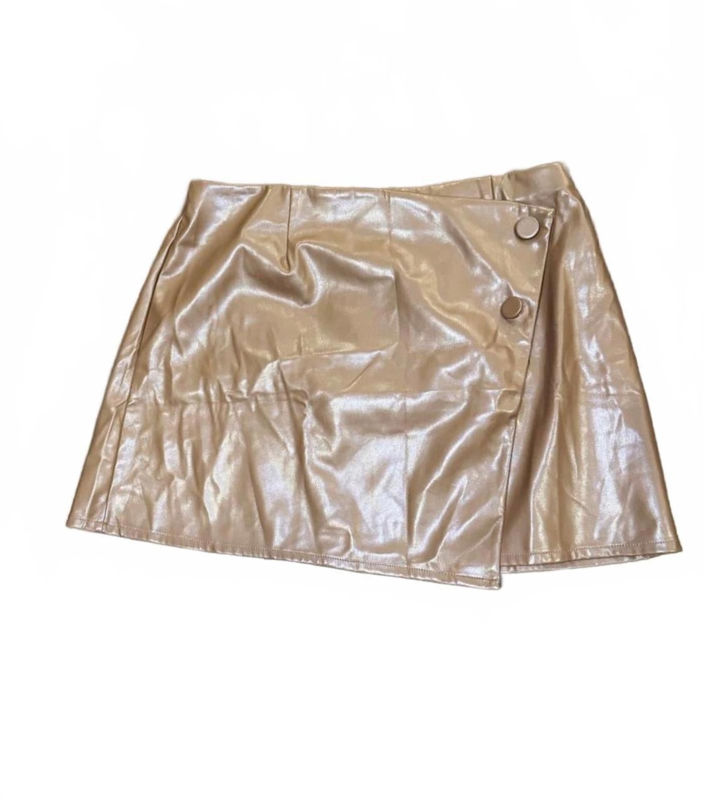 The Drop Faux Leather Mini Skirt, Size Large (NWT)