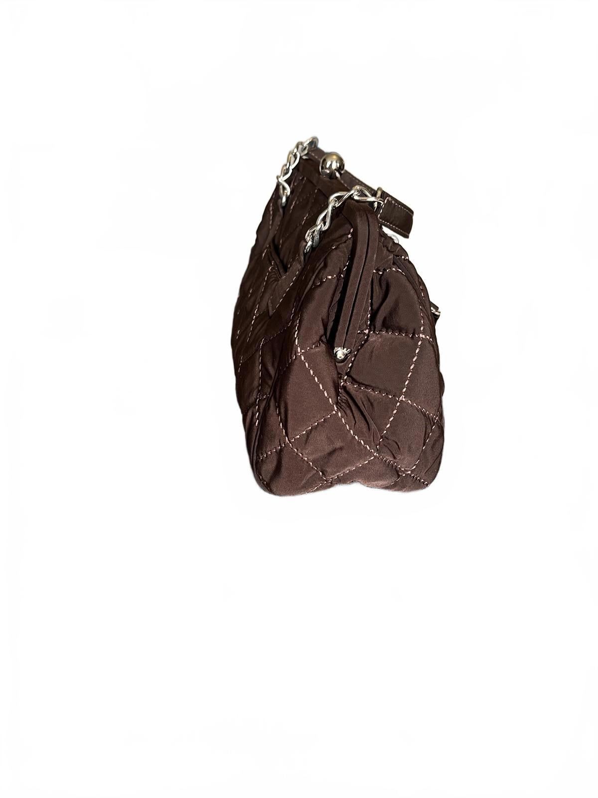 Vera Bradley Brown Quilted Women's Shoulder Bag with Chain Strap