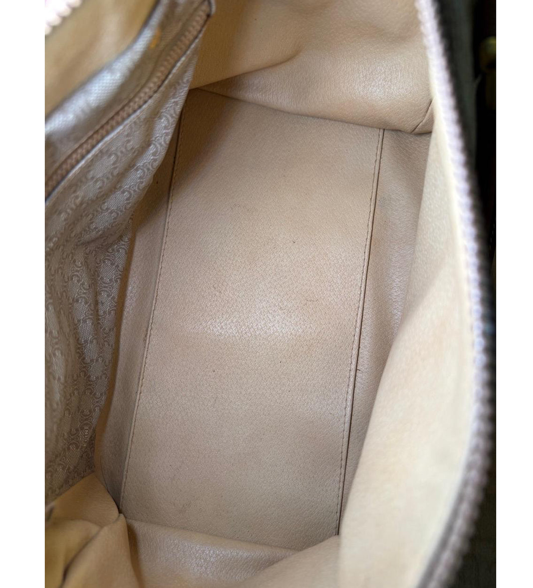Celine Womens Brown Tan 2007 Boston Bag Triomphe Canvas Vintage Monogram