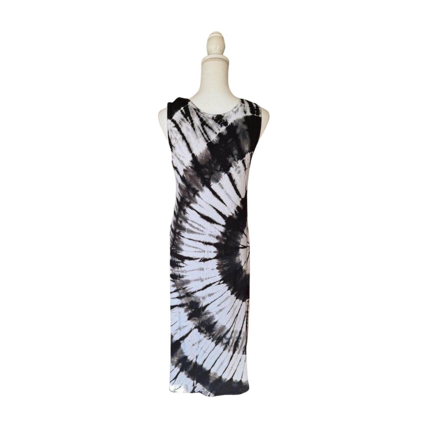 New Karen Kane Black and White Tie-Dye Sleeveless Maxi Dress, Size Large