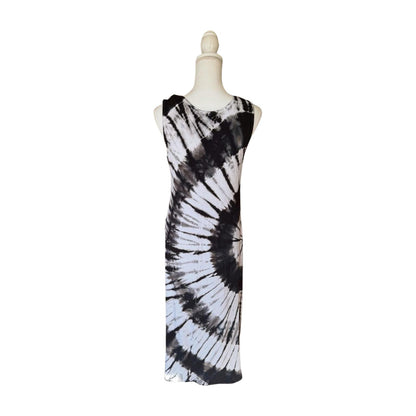 New Karen Kane Black and White Tie-Dye Sleeveless Maxi Dress, Size Large