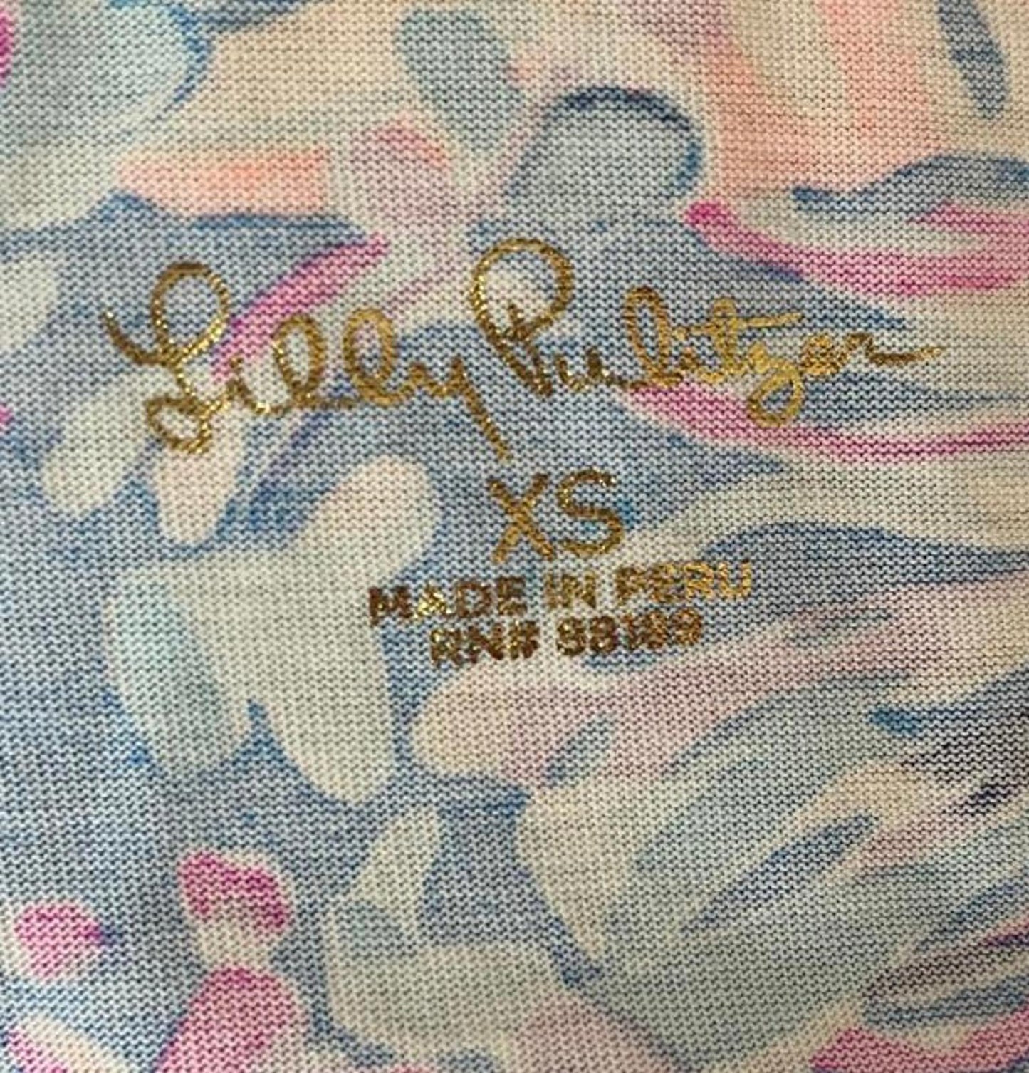 Lilly Pulitzer Sleeveless Blue Floral Print Dress with Crisscross Back, XS
