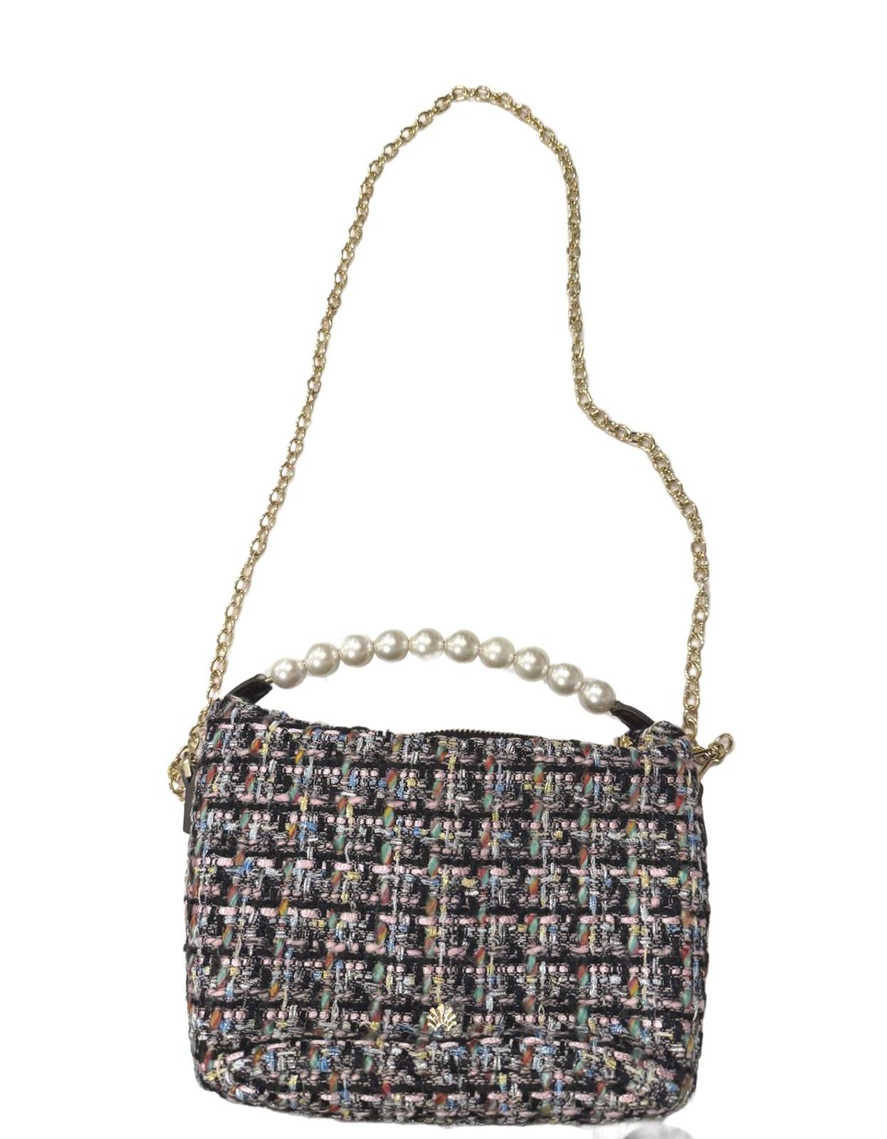 Lele Sadoughi “Hazel” Pearly Tweed Top-Handle Bag – Multi