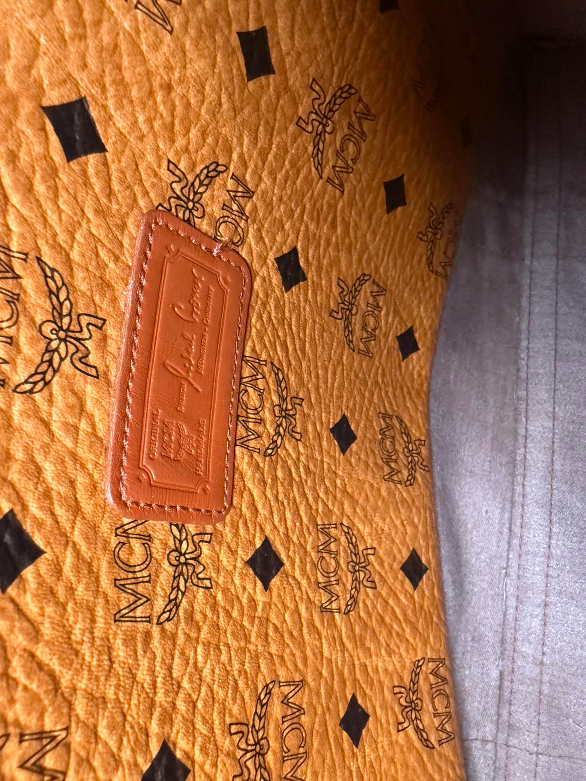 Vintage MCM Cognac Visetos Leather Tote Bag