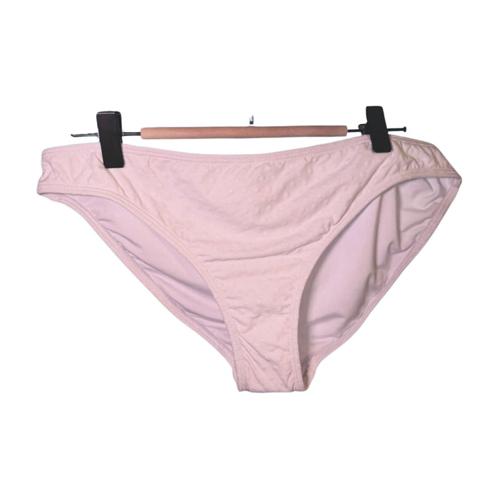 New Shoshanna Textured White Bikini Bottoms, Size Large