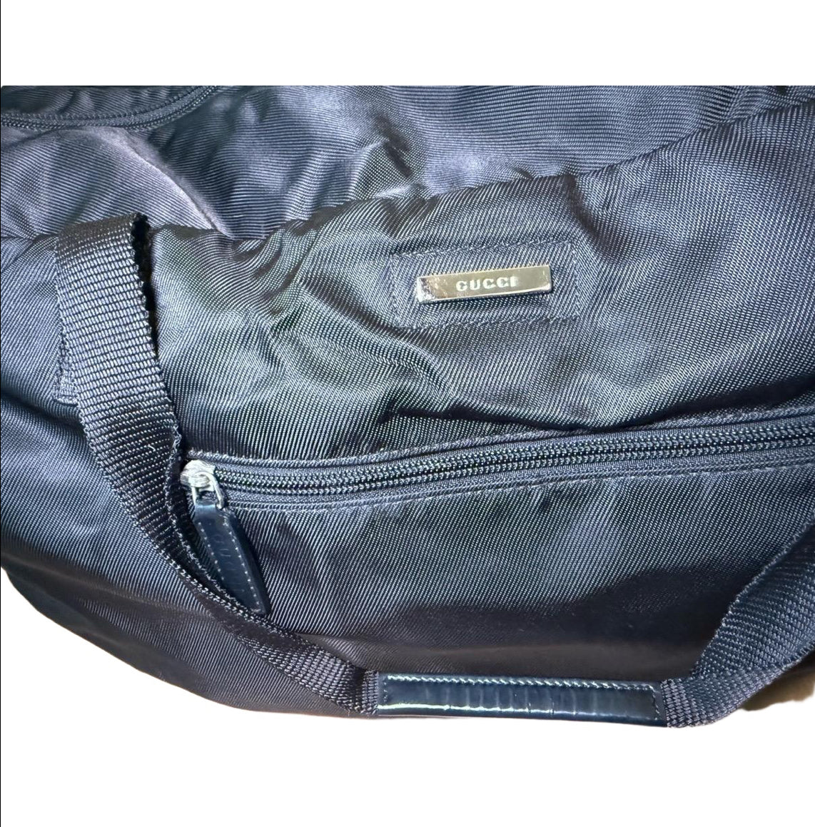 Gucci Duffle Bag Boston Black 21" Nylon  Travel Luxury Designer
