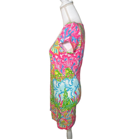 Lilly Pulitzer Shift Dress, Women’s XS, Multicolor Tropical Print, Pima Cotton