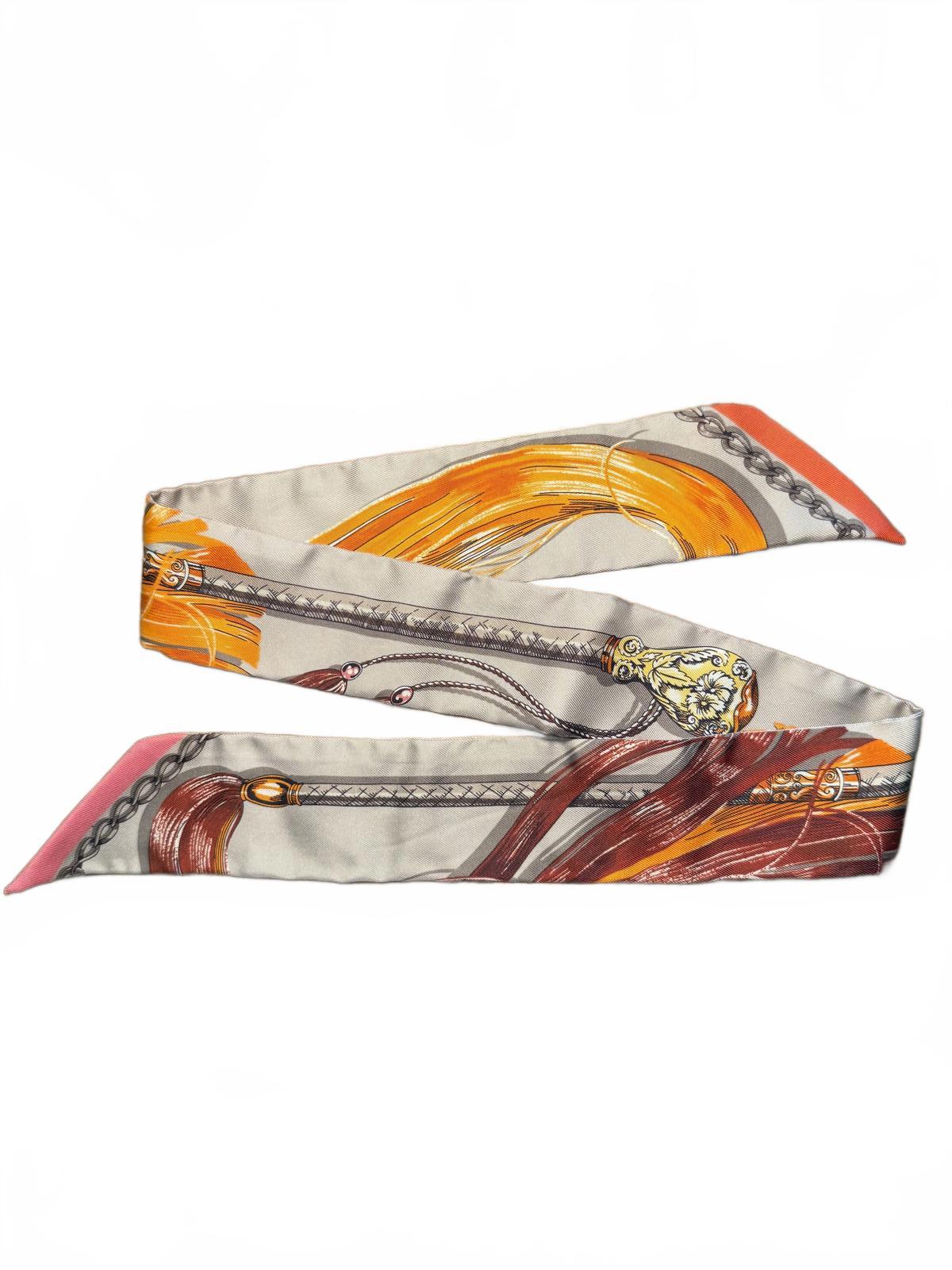 Hermès Printed Silk Twilly Scarf