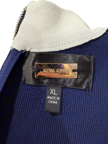 Alexia Admor Beatrix Navy & Cream Knit Dress, Size XL