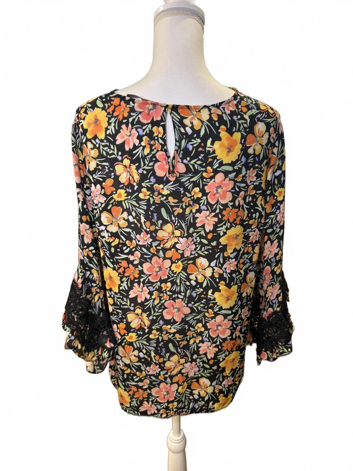 Kobi Halperin Floral Print Silk Blouse, Large
