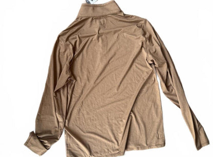 Vuori Mens Brown Long Sleeve Quarter Zip Top, Medium