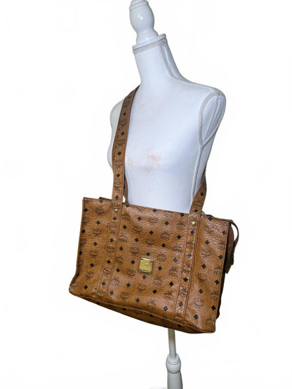 Vintage MCM Cognac Visetos Leather Tote Bag
