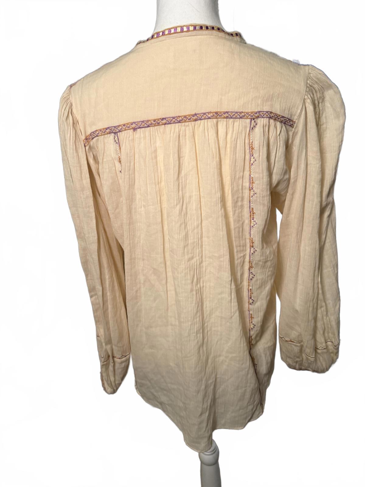 New Etoile Isabel Marant Embroidered Long Sleeve Tunic Top, Size 34