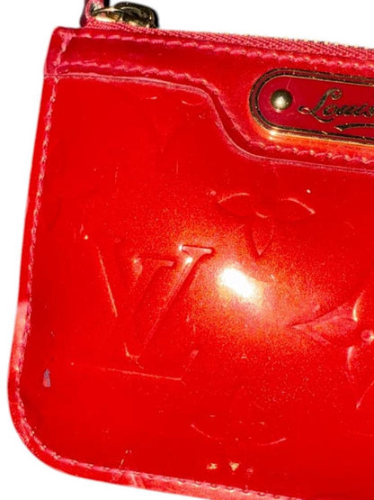 Louis Vuitton Red Vernis Leather Zip Wallet
