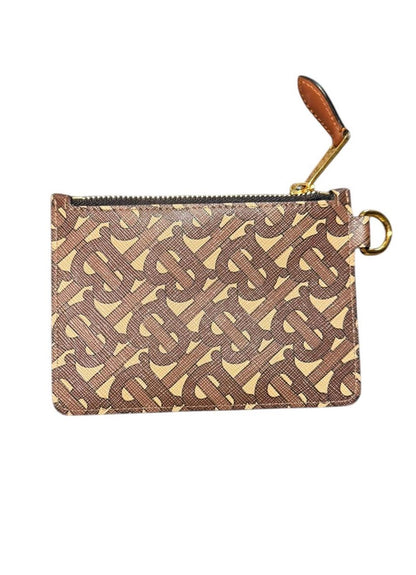 New Burberry Monogram Brown Zip Small Wallet