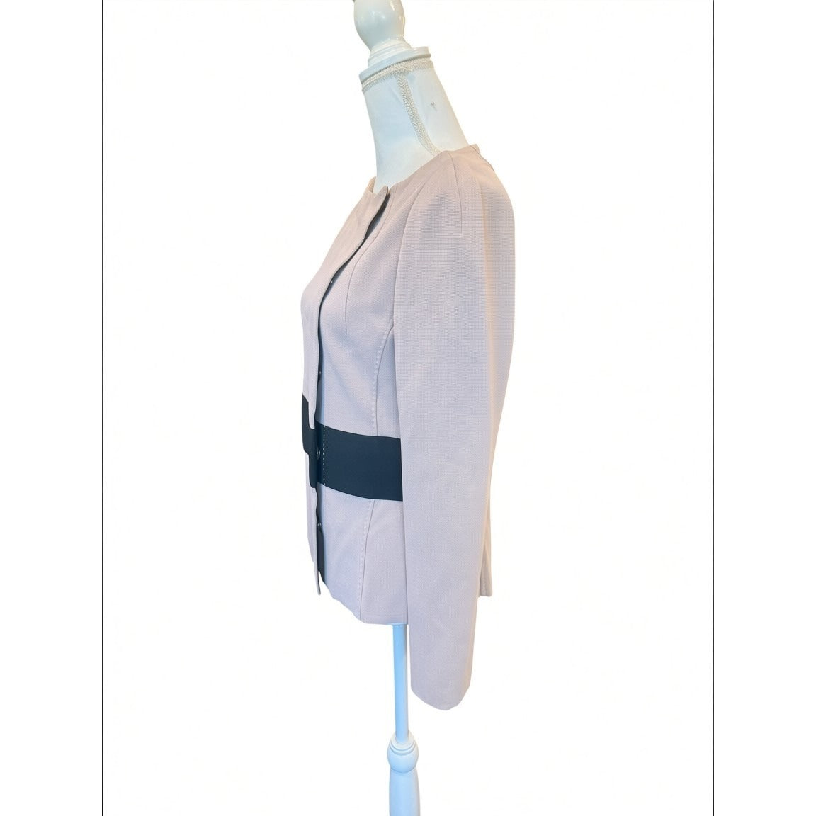 Les Copains Blush Pink Long-Sleeve Knit Jacket Made In Italy Size 48 NWT