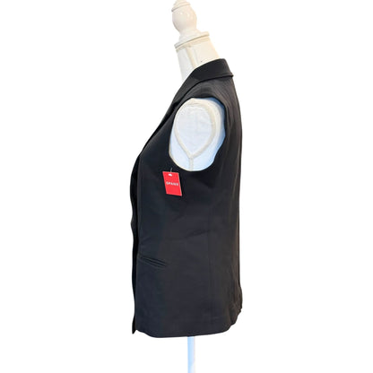 Spanx Womens Black Sleeveless Blazer Vest, Size Medium NWT