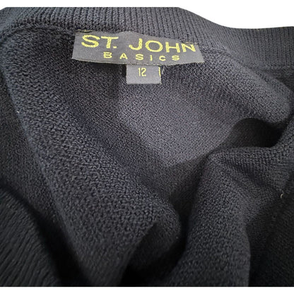 St. John Basics Womens Blue Knit Pencil Skirt Size 12