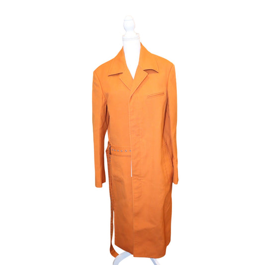 Valentino Garavani Orange Belted Long Trench Coat, Size 46 NWT
