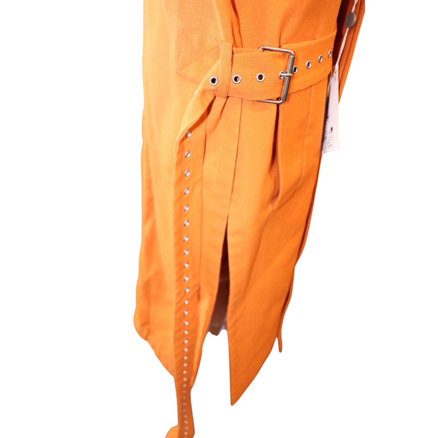 Valentino Garavani Orange Belted Long Trench Coat, Size 46 NWT